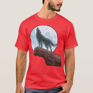 T-shirt Loup hurlant Sur Les Loups De Lune