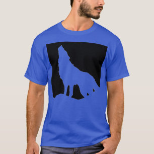 T-shirt Loup hurler à Moon Pop Art Deep Royal Blue