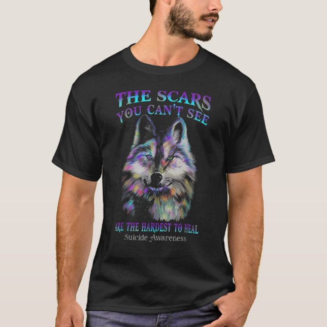 T-shirt Loup Les cicatrices Que Vous Ne Pouvez Pas Voir So (Devant)
