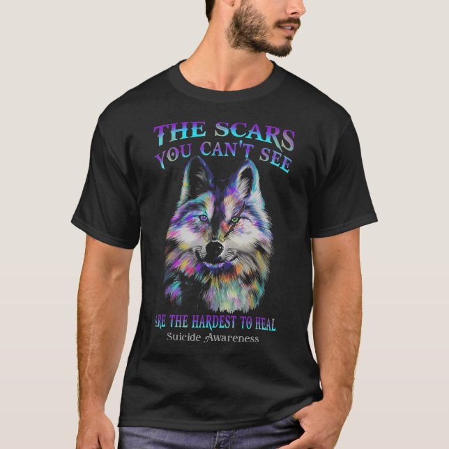 T-shirt Loup Les cicatrices Que Vous Ne Pouvez Pas Voir So (Devant)