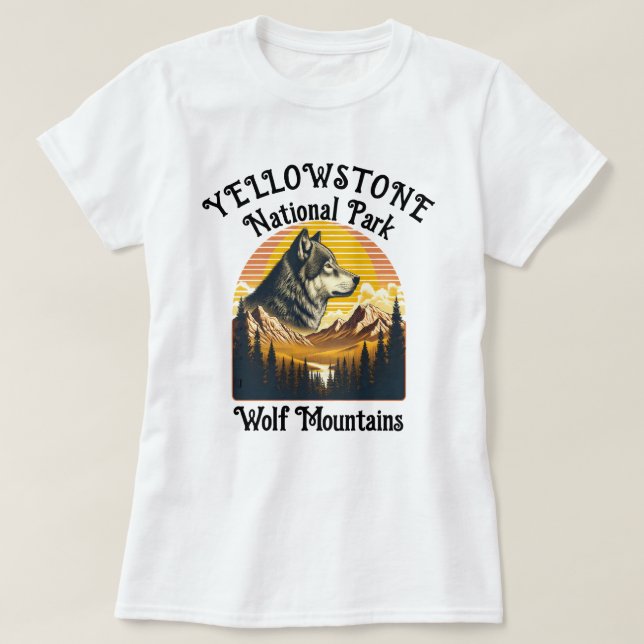 T-shirt Loup majestueux de Yellowstone (Design devant)