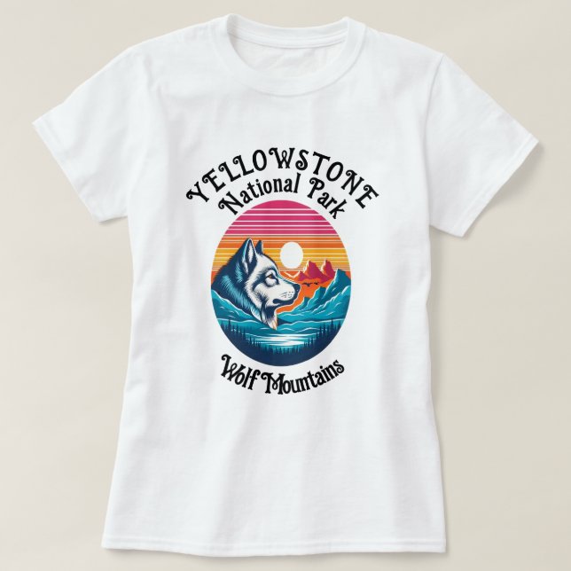 T-shirt Loup Majestueux De Yellowstone (Design devant)