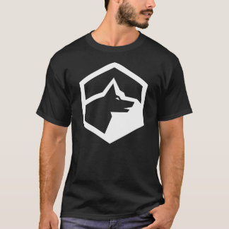T-shirt Loup Mountain Homestead Logo blanc sur noir