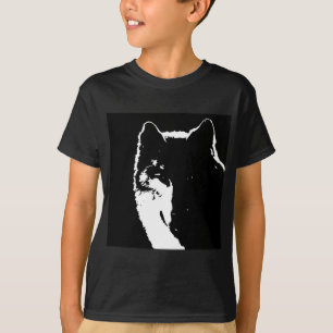 T-shirt Loup noir et blanc