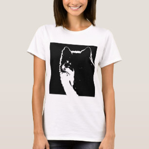 T-shirt Loup noir et blanc