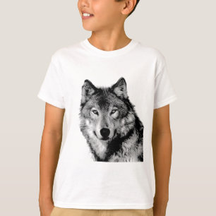 T-shirt Loup noir et blanc