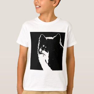 T-shirt Loup noir et blanc