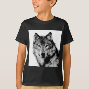 T-shirt Loup noir et blanc