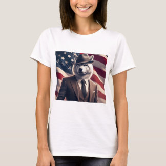T-shirt Loup patriotique