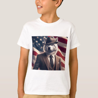 T-shirt Loup patriotique