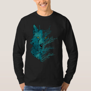 T-shirt Loup prédateur Forêt Animal Clair de lune Loup
