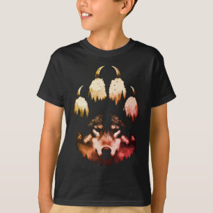 T-shirt Loup solitaire. Âme sauvage