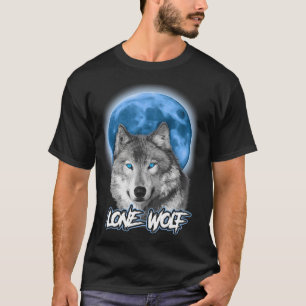 T-shirt Loup solitaire hurlant sur la lune Animal drôle Am