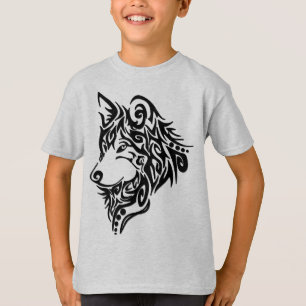 T-shirt Loup tribal