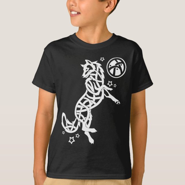 T-shirt Loup tribal celtique blanc (Devant)