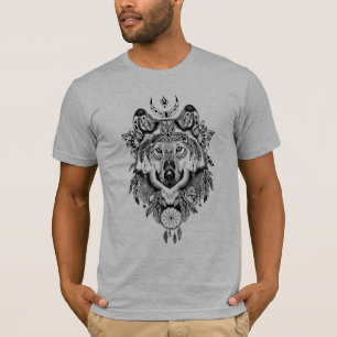 T-shirt Loup tribal indien