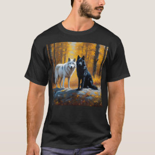 T-shirt Loups blancs noirs