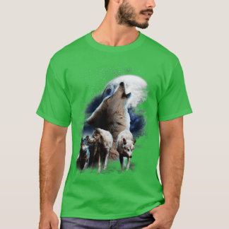 T-shirt Loups de l'espace Loup de neige cosmique hurlant à