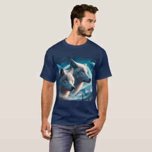 T-shirt Loups Gris Blue Hommes