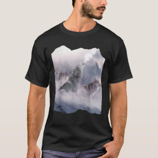 T-shirt Loups hurlant dans la nature animaux animaux anima