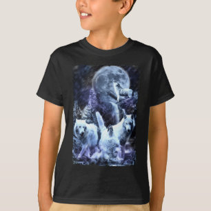 T-shirt Loups hurleurs animaux de forêt d'hiver Wolf