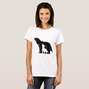 T-shirt Loups noirs et blancs