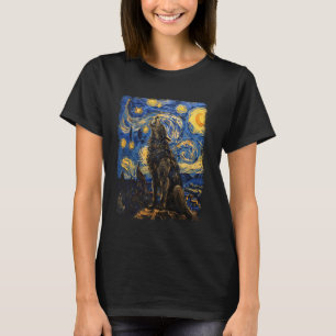 T-shirt Loups-Occidentaux hurlant Starry Night Painting