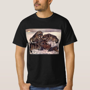 T-shirt Loups par Winifred Austen, Animaux sauvages vintag