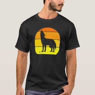 T-shirt Loups vintages Loups Rétro Loups Wolf Silhouette