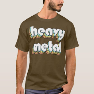 T-shirt Lourd Metal Retro Typographie Arc-en-ciel style dé