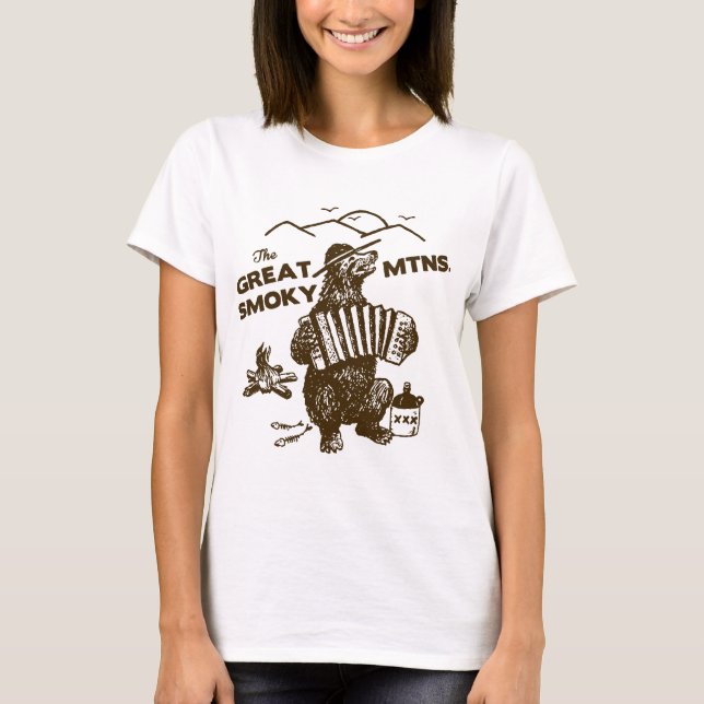 T-shirt L'ours de Bluegrass de Great Smoky Mountains (Devant)