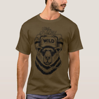 T-shirt L'ours reste sauvage lignes