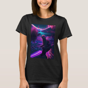 T-shirt Loutre de mer cool synthwave Loutre errante