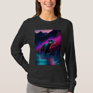 T-shirt Loutre de mer cool synthwave Loutre errante 1