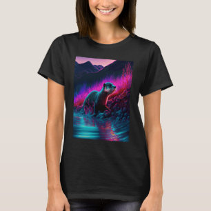 T-shirt Loutre de mer cool synthwave Loutre errante 1