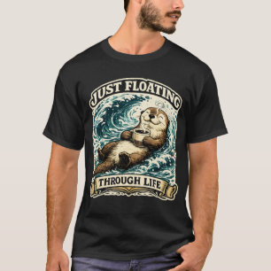 T-shirt Loutre de mer flottant dans la vie