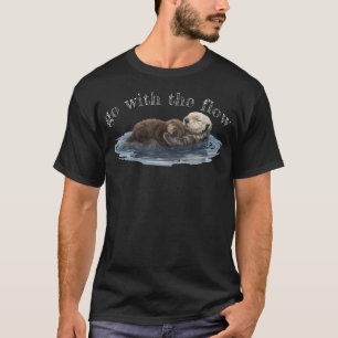 T-shirt Loutre de mer mignonne Vintage Go With The Flow