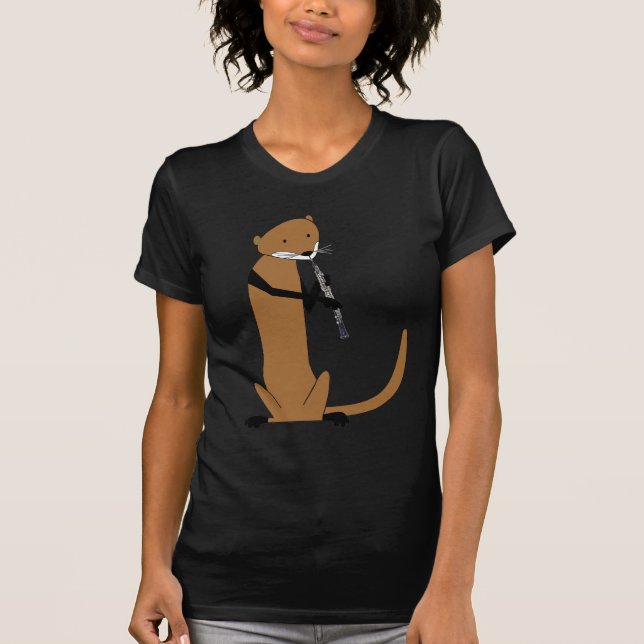 T-shirt Loutre jouant le hautbois (Devant)