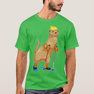 T-shirt Loutre Skieur Ski Sports d'hiver