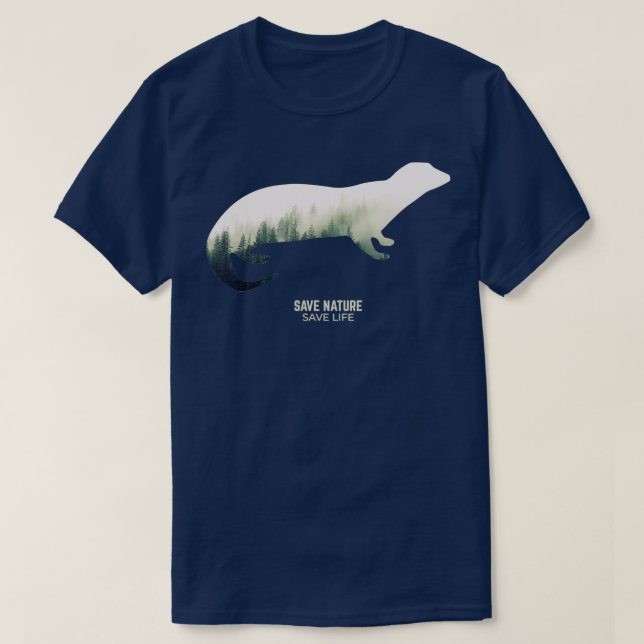 T-shirt Loutres en milieu forestier Protection du climat C (Design devant)