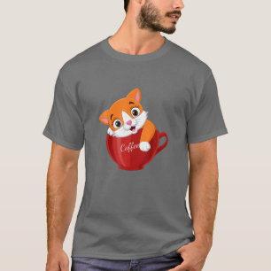 T-shirt Louveur De Café Et Chats - Cute Ginger Kitten En C