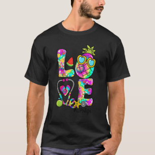 T-shirt Love Ananas Stethoscope Tie Dye Lpn Vie été