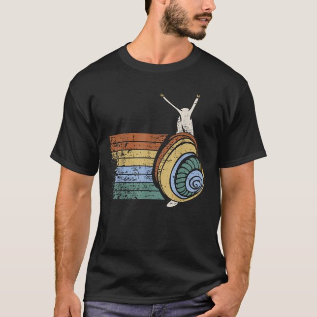 T-shirt Love Animals Retro Snail Gift Design Idea for Snai (Devant)