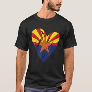 T-shirt Love Arizona State Retro Coeur Drapeau