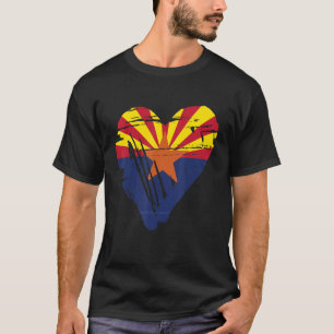T-shirt Love Arizona State Retro Coeur Drapeau