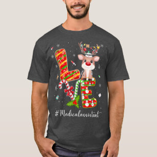 T-shirt LOVE Assistant Médicale Reindeer Sucre de canne Ch
