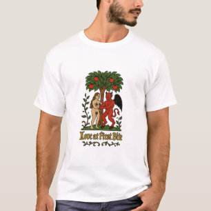 T-shirt Love at First Bite - Medieval Devil & Eve Meme