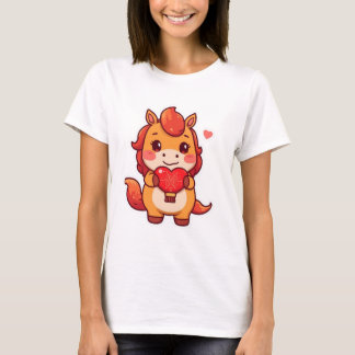 T-shirt Love at First Gallop Fire Horse Valentine Chinese 