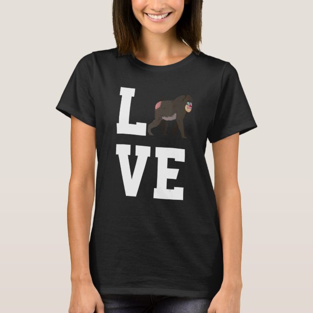 T-shirt Love Baboon Apparel Monkey  Ape (Devant)