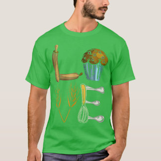 T-shirt Love Baking Cupcake Baker Pâtisserie Chef Cuisinie